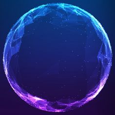 an abstract circular background with blue and purple lines in the center, on a dark blue background