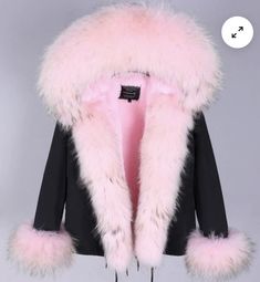 Outerwear fit inspo for every mood pink black coat Hooded Outerwear With Faux Fur Trim, Winter Parka For Cold Weather In Pink, Fluffy Hooded Fall Parka, Pink Hooded Fur Coat With Faux Fur Trim, Hooded Fluffy Parka For Cold Weather, Hooded Faux Fur Parka With Fur Trim, Winter Parka With Detachable Hood And Faux Fur, Pink Winter Outerwear With Feather Trim, Winter Faux Fur Parka With Detachable Hood