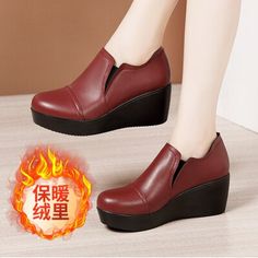 Brand Name: GKTINOOPump Type: BasicHeel Type: WedgesOrigin: CN(Origin)Upper Material: MicrofiberToe Shape: Round ToeWith Platforms: YesPlatform Height: 0-3cmHeel Height: High (5cm-8cm)Fit: Fits true to size, take your normal sizeStyle: Fashionis_handmade: YesFashion Element: PlatformInsole Material: LatexOccasion: Office CareerLining Material: PUSeason: Spring/AutumnOutsole Material: TPUItem Type: PumpsModel Number: 2266Closure Type: Slip-OnGender: WOMENHeels Height: 6CMPlatform: 2.5CM Platform Shoes Women, Shoes 2023, Woman Wine, Table Round, Loafer Slippers, Pump Types, Wedge Pumps, 2023 Autumn, Mary Jane Heels