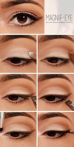 Eye make up maybe? - How do I still not know so much about make up? Right, cause I dont care that much How to apply makeup correctly, info here: www.crazymakeupideas.tk Eye Enlarging Makeup, Best Makeup Tutorials, Hair Curling Tutorial, Makeup Tip, Quick Makeup