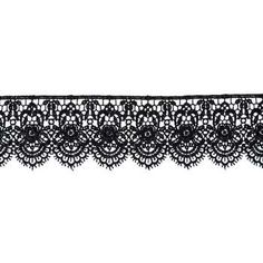 a black lace trim on a white background