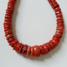 VINTAGE CORAL BEADS 100%Natural Italian Undyed Red Coral Beads Smooth Polished Mediterranean Beads Handmade Coral Beads Ready For Jewelry. About Item :- Beads Size :- 12X6'mm to 6X2'mm Size-Approx. Strand Length:- 10 Inches Carat Weight : 120.25 Carat Gemstone : Natural Italian Coral Color :- As Seen In Picture Payment policy We accept the payment via PayPal only. Shipping policy We Ship the item as per our shipping policy once we receive the payment. We understand that getting your items quickl Bohemian Red Round Beads, Gems And Cabochons, Handmade Red Coral Round Beads, Red Artisan Beads With Natural Stones, Handmade Red Coral Beads, Artisan Red Beads With Natural Stones, Handmade Round Red Coral Beads, Artisan Red Beads For Healing, Artisan Red Natural Stone Beads, Red Bohemian Round Beads