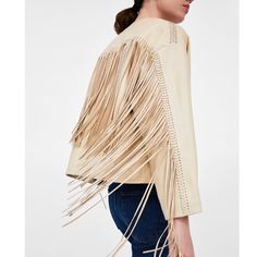 Be Coachella Ready With This Buttery Soft Genuine Leather Jacket. Chic Beige Fringe Outerwear, Chic Beige Outerwear With Fringe, Chic Long-sleeve Leather Jacket With Fringe, Chic Long Sleeve Leather Jacket With Fringe, Chic Leather Jacket With Fringe For Fall, Chic Leather Jacket With Fringe, Chic Leather Jacket With Fringe And Long Sleeves, Trendy Fringe Outerwear For Spring, Trendy Spring Fringe Outerwear