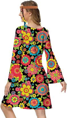 Hippie Retro Vintage 1970s Disco Dress Women's Costume Vintage Cosplay Party & Evening Long Sleeve Dress Masquerade 2023 - US $16.99 Dress Masquerade, Karneval Party, 1970s Disco, Disco Dress, Vintage Costumes, Costumes For Women, Vintage 1970s, Sleeve Dress, Retro Vintage