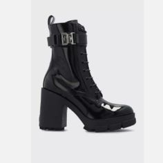 Givenchy Retail: $1350 Terra Heeled Boots Color: Black Hardware Color: Silver Interior Zipper Material: Patent Leather, Rubber Sole Size: 7 Eu: 37 Insole: 9.75” Heel: 4.50” First Photo Is A Stock Photo And Does Not Belong To Us Pre-Owned. Excellent Condition. Light Normal Wear. No Defects. Fw 2025 Givenchy Shoes, Platform Ankle Boots, Black Hardware, Black Patent Leather, Lace Up Boots, Givenchy, Shoe Laces, Heeled Boots, Patent Leather