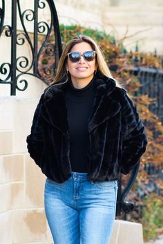 Luxurious, super soft and cozy! This faux fur coat is definitely a show-stopping piece! -Color: Black -Allover faux fur -Long sleeves; Hand pockets -Lined; Straight he -Content: 100% Polyester -Hand wash cold/Line dry -Imported -Runs true to size -Model is 5'5" 36-30-40 and wearing a size Small Hot Pink Shirt, Pink Shirt, Faux Fur Coat, Modern Fashion, Clothing Brand, Fur Coat, Faux Fur, Bomber Jacket, Hand Wash