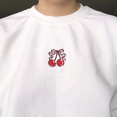 *SIZES ARE UNISEX* -I'd suggest your usual size for a more fitted look, or sizing up for a more relaxed fit. *these sweatshirts are extra comfy when oversized A cute cherry bow design embroidered on a comfy crewneck. A sturdy and warm sweatshirt bound to keep you warm in the colder months. A pre-shrunk, classic fit sweater that's made with air-jet spun yarn for a soft feel and reduced pilling. Your new favorite sweatshirt! * 50% cotton, 50% polyester * Pre-shrunk * Classic fit with no center cre Trendy Winter Tops With Letter Embroidery, Cute Embroidered Logo Sweatshirt For Streetwear, Trendy Embroidered Logo Sweater For Fall, Trendy Letter Embroidered Sweater For Winter, Spring Letter Embroidery Sweatshirt For Streetwear, Trendy Long Sleeve Sweater With Letter Embroidery, Trendy Letter Embroidery Sweater For Winter, Trendy Embroidered Winter Tops, Trendy Long Sleeve Top With Embroidered Graphics