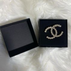 Questions? Leave A Comment Below! Firm Price New With Box Chanel Brooch, Chanel Accessories, Cc Logo, Leave A Comment, Chanel, Women Accessories, Crystals, ? Logo, Silver