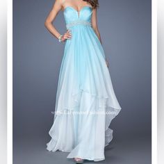 2nd Picture Is More Accurate In Color. Ombre Dyed Chiffon Dress. Light Mint Color. Skirt Is Gathered And Tiered. Back Zipper Closure. Blue Bridesmaid Dresses Beach, Bridesmaid Dresses Beach, Ocean Blue Bridesmaid Dresses, Aqua Blue Dress, Color Skirt, Mint Color, Chiffon Dress, Wedding Inspo, Evening Gowns