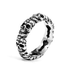 PRICES MAY VARY. 1.Durable Material: Made from high-quality stainless steel, this ring is tarnish-resistant, long-lasting, and perfect for everyday wear. Its polished finish ensures it stays as striking as the day you first wear it. 2.Unique Skull Design: Featuring a detailed and eye-catching skull shape, this ring captures the essence of punk and gothic fashion, making it ideal for rockers, bikers, and alternative fashion lovers. 3.Comfortable Fit: Designed for all-day wear, this ring combines Rings Alt, Bulky Rings, Alt Rings, Ladies Finger Ring, Rings Hippie, Rings Chunky, Punk Rings, Skeleton Ring, Gothic Ring