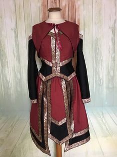 Celtic dress for fantasy larp | Etsy Fitted Costume For Fantasy And Cosplay Events, Fitted Costumes For Cosplay, Fitted Gothic Costumes For Fantasy Events, Fitted Costume Accessories For Cosplay And Fantasy Events, Fantasy Halloween Costumes For Role Play, Medieval Costume Accessories For Larp And Cosplay, Steampunk Costume For Cosplay Events And Costume Parties, Steampunk Costumes For Costume Parties And Cosplay Events, Steampunk Costumes For Cosplay And Costume Parties