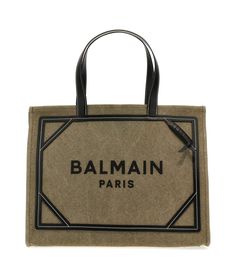 Balmain 'b-army' Shopping Bag | italist Balmain Bag, Canvas Leather Tote Bag, Canvas Leather Tote, Balmain Paris, Luxury Bag, Medium Tote, Agent Provocateur, Shopper Tote, Black Tote Bag