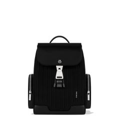 Made in Italy, the RIMOWA Never Still collection is designed with flexibility in mind. Crafted out of premium materials like durable canvas and full-grain leather, the drawstring RIMOWA Never Still Flap Backpack Small in Black features two side zipped pockets, adjustable shoulder straps (min 22 cm, max 41 cm), a padded back for added comfort, and a flap-top secured by a bespoke magnetic buckle emblazoned with the RIMOWA logo. Inside, a large drawstring compartment and a 13-inch laptop-sized padd Green Vanity, Backpack Small, Accessoires Iphone, Flap Backpack, Daily Bag, Vanity Case, Pink Backpack, Iphone Accessories, Small Backpack