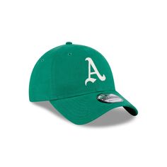 The Oakland Athletics Vintage 9TWENTY Adjustable Cap features an embroidered Athletics Cooperstown logo at the front panels, a green undervisor, and an adjustable D-Ring closure at the rear. Logo Baseball Cap For Baseball Season, Casual Six-panel Hat With Logo, Collegiate Baseball Cap With Curved Brim And Logo Patch, Collegiate Baseball Cap With Logo Patch And Curved Brim, Sports Hats With Logo And Curved Bill, Sports Hat With Logo And Curved Bill, Sports Hat With Logo And Curved Visor, Sports Hat With Curved Visor And Logo, Sporty Hat With Logo And Curved Brim