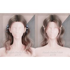 three different views of a female's head with hair clips in the front and back