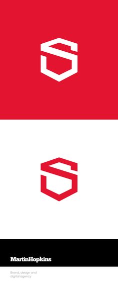 two different logos with the letter s on them, one red and one white are shown