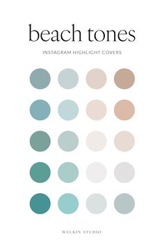 the cover of beach tones instagramm highlight covers, with different colors and sizes