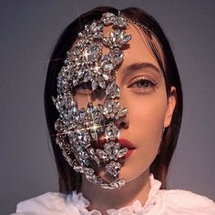 Product information: Color: Silver Material: Alloy, Rhinestone Size: average size Packing list: Rhinestone Mask*1 Product Image: Masquerade Mask Full Face, Rhinestone Mask, Face Jewelry, Festival Face, Mask Style, Face Jewellery, Mask Masquerade, Half Mask, Half Face Mask