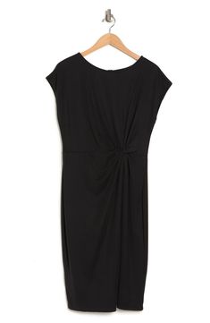 NORDSTROM RACK Side Knot Modal Blend Midi Dress | Nordstromrack Casual Ruched Midi Dress For Work, Chic Dresses With Knot Detail For Work, Ruched Elastane Midi Dress For Work, Stretch Ruched Midi Dress For Work, Ruched Stretch Midi Dress For Work, Spring Midi Length Dress With Twist Front, Spring Elegant Midi Dress With Twist Front, Elegant Spring Midi Dress With Twist Front, Spring Midi Length Twist Front Dress