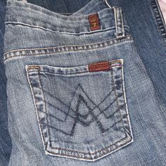 Beautiful A Pocket Jeans, Some Wear To The Underside Of The Cuffs, And Regular Factory Wear Seen With Lighter Denim. 055u704360 Worn A Few Times, Look Almost Brand New! Some Wear On Bottom Cuffs. Stamped Dmg, Nothing Else Visible Raising Funds For My Kitty’s Vet Bills; Make Offers! #Darkdenim #Apocket #Zipperfly #Premiumdenim #Namebrandjeans #Expensivejeans #Denim Expensive Jeans, Seven Jeans, 7 For All Mankind Jeans, Vintage Y2k, Pocket Jeans, Light Denim, Premium Denim, Dark Denim, For All Mankind