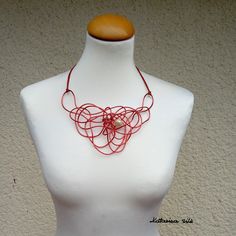 RED STATEMENT NECKLACE A red statement necklace, Big unique jewelry for woman gift, Aluminum and pearl necklace, Gift for mom, Anniversary gift, Handmade Unique gift, Charm necklace, Big Necklace, Chic necklace The necklace is made by hand with aluminum wire and one Baroque pearl. This necklace is a very light and interesting design. You can wear it anytime or have it for special occasions. ---------------------------------------- With this necklace you can order a ring ( in the same color) to c Red Necklaces For Mother's Day Party, Handmade Red Necklaces For Valentine's Day, Red Necklace For Mother's Day Party, Mother's Day Red Party Necklaces, Unique Red Necklaces For Valentine's Day, Handmade Red Bib Necklace For Party, Handmade Red Jewelry For Mother's Day, Red Bib Necklace As Gift, Elegant Red Necklaces For Mother's Day