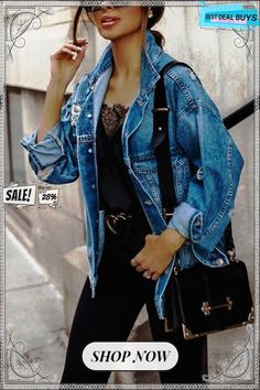 Ripped Denim Jackets Edgy Distressed Outerwear For Spring, Grunge Denim Jacket For Spring Streetwear, Edgy Distressed Spring Outerwear, Spring Grunge Denim Jacket For Streetwear, Grunge Denim Blue Denim Jacket For Spring, Edgy Long Sleeve Denim Jacket For Spring, Grunge Denim Jacket For Spring, Spring Grunge Button-up Denim Jacket, Spring Grunge Denim Blue Denim Jacket