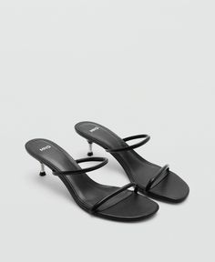 in stock Sleek Sandals For Summer Night Out, Sleek Sandals For Night Out In Summer, Chic Double Strap Sandals For Night Out, Summer Double Strap Sandals With Branded Heel, Classic Black Double Strap Sandals, Sleek Double Strap Summer Heels, Sleek Summer Heels With Double Strap, Black Double Strap Heels For Spring, Elegant Black Double Strap Sandals