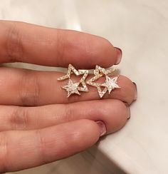 Galaxy Jewelry, Gold Star Earrings, Galaxy Earrings, Cute Stud Earrings, Star Stud Earrings, Stud Earrings Gold, Jewelry Safe, Tiny Star, Star Earrings Stud