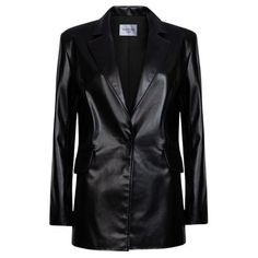 Verheyen London Chesca Oversize Blazer in Black Leather, Size uk 8 Handmade in London, made with lamb leather this luxury item is an investment piece to wear for a lifetime. Made with an oversize fit, its ideal for wearing with a jumper for everyday wear in the winter and over your favourite dress throughout the year. Details and Care: Colour: Black 100% Lamb leather Real horn buttons Lined in acetate satin Special dry clean Size - uk 8 Oversize fit – take your normal size for a relaxed look Wea Oversize Blazer, Black Leather Blazer, Mens Black Jacket, Fitted Blazer Jacket, Retro Streetwear, Slim Fit Blazers, Blazer Designs, Leather Sleeve, Oversized Blazer