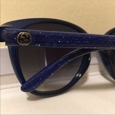 Blue Gucci Sunglasses Never Worn. In Perfect Condition! Gucci Sunglasses, Gucci Accessories, Colored Sunglasses, Sunglasses Accessories, Color Blue, Women Accessories, Gucci, Sunglasses, Women Shopping