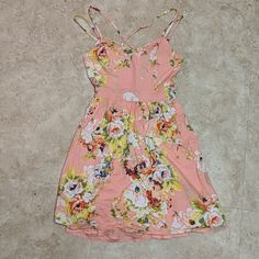 Light Pink Floral Dress, Size 5, From Charlotte Russe. Double Adjustable Spaghetti Straps, Where One Set Crosses The Back. One Layer Of Crinoline Type Material To Help The Skirt Keep It's Slightly Poofed Shape. Creates A Fantastic Hourglass Shape. Zips Up The Back. Brand New, Never Worn, But Tags Removed And Wrinkly From Closet. No Wear, Tear, Stains, Etc. Just Needs A Good Steaming. Casual Summer Floral Dress With Adjustable Straps, Spring Floral Sundress With Adjustable Straps, Spring Casual Dresses With Spaghetti Straps, Casual Spaghetti Straps Dresses For Spring, Casual Spring Dress With Spaghetti Straps, Cute Spring Sundress With Spaghetti Straps, Cute Spaghetti Strap Sundress For Spring, Casual Floral Sleeveless Dress With Adjustable Straps, Cute Spring Dress With Adjustable Straps