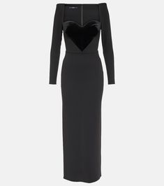 Lyndon Crepe Midi Dress in Black - Alex Perry | Mytheresa Alex Perry Dress, Crepe Midi Dress, Boned Corsets, Alex Perry, Crepe Fabric, Large Bust, Black Midi Dress, Shoulder Pads, Color Design