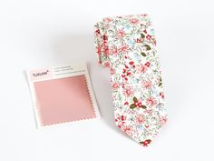 "Rose Water Floral Wedding Mens Ties, Wedding Ties Ballet Floral, Rose Water Skinny Floral Tie, Groomsmen Necktie Gift * 2.5\" at the widest point（please leave me notes if you want other size) * Approximately 58\" in Length * Handmade * 100% Cotton * Dry Clean only Vintage style floral print. This tie is suitable for weddings, proms, casual throw downs, dinner and all special occasions. This tie will certainly start the conversation with lots of compliments. Please note that due to differences i Wedding Cotton Suit And Tie Accessories, Cotton Wedding Suit And Tie Accessories, White Cotton Ties For Gifts, Cotton Wedding Tie, Cotton Wedding Ties, Summer Wedding Cotton Ties, White Cotton Ties For Black Tie Events, Floral Groomsmen Attire, Floral Tie Groomsmen