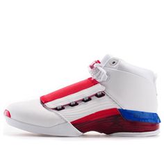 Air Jordan 17 OG 'Varsity Red' White/Varsity Red/Charcoal Basketball Shoes/Sneakers Red High-top Outdoor Basketball Shoes, Red Outdoor Basketball Shoes With Boost Midsole, Outdoor Red Basketball Shoes With Boost Midsole, Red Sporty Outdoor Basketball Shoes, Red Outdoor Basketball Shoes, Red Jordan Sports Shoes With Abzorb Midsole, Red High-top Fade-resistant Basketball Shoes, Red Dynamic Jordan Sports Shoes, Dynamic Red Jordan Sports Shoes