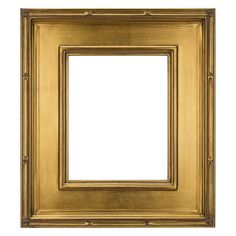 an antique gold frame on a white background