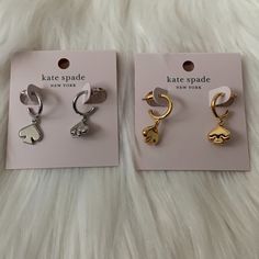 Kate Spade Everyday Spade Drop Huggies Earrings *New With Tags *Huggies Earrings (0.5" In Diameter) *Set Of 2 Colors: Silver-Tone And Gold-Tone *Spade Drop Charm *Includes (2) Kate Spade Dust Bags Kate Spade Huggie Earrings, 2 Earrings, Spade Jewelry, Kate Spade Jewelry, Huggies Earrings, Earrings Set, Earring Set, Silver Color, Silver Gold