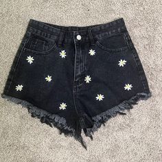 So Cute And Brand New , Never Worn . Still Have Original Packaging Cute High Waist Summer Jeans, Black Cotton Jean Shorts For Spring, High Waist Black Summer Jeans, Black High Waist Summer Jeans, High Waist Black Jeans For Summer, Black High Waist Jeans For Summer, Casual Black Jean Shorts For Spring, Casual Black Jeans For Summer, Black High-waisted Jean Shorts For Summer