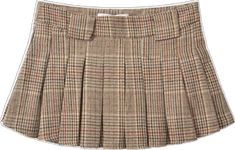 Chic Pleated Plaid Skirt, Casual Belted Pleated Skirt For Work, Preppy Pleated Skirt Bottoms For Fall, Preppy Mini Skirt For Fall, Preppy Pleated Mini Skirt For Fall, Preppy Mini Skirt For School In Fall, Plaid Pleated Mini Skirt School Uniform, Plaid Pleated Skirt For School In Fall, Trendy Plaid Pleated Skirt For Spring