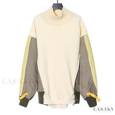 Lasaky - Loose-fit Pullover Jacket with Stand Collar, Long Sleeves and Color Block Design, Perfect for Casual Outings Stand Neck, Oversized Pullover, Woman Standing, Pullover Jacket, Casual Sweatshirt, Olivia Mark, Women Pullover, Knitted Pullover, Stand Collar