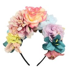 amagogo Flower Wreath Hairband Wedding Cosplay Performance Decoration Women Head.This Simulation Flower Hairband is made from artificial flower material, which is beautiful and elegant, and can be used for a long time.This Women Headband features a unique and beautiful design that adds beauty to your outfit and attracts attention.This Garland Hair Band is an great hair accessory when you dress up, it can match any of your fashionable outfits.This Bridal Headwear is nice for various occasions suc Flower Garland Hair, Girls Halo, Brush Watercolor, Hair Garland, Flower Headdress, Flower Hair Band, Wedding Hairband, Crown For Women, Bridal Headwear