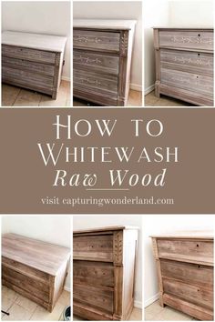 how to whitewash an old dresser with wood