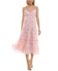 in stock Pink Spaghetti Strap Midi Dress For Casual Wear, Pink Tiered Midi Dress For Spring, Elegant Pink Flowy Sundress, Elegant Flowy Pink Sundress, Pink Floral Dress With Spaghetti Straps For Brunch, Pink Maxi Dress With Spaghetti Straps, Pink Tiered Midi Dress For Casual Wear, Pink Tiered Sundress In Feminine Style, Pink Tiered Sundress Feminine Style