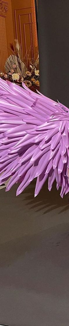 a large purple object sitting on top of a table