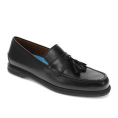 When it comes time to head to work or get ready for that special dinner reservation, you need a pair of mens shoes that will complement any dress casual look, from jeans to slacks, while also keeping your feet comfortable and relaxed. Made with genuine leather uppers and linings and finished with detailed stitching these mens loafers will easily carry you through any day, no matter what you have planned. These shoes come with Dockers Supreme Comfort massaging footbed and a moisture-wicking sock Casual Slip-on Tassel Loafers For Business, Casual Black Wingtip Tassel Loafers, Casual Tassel Loafers With Plain Toe For Office, Black Wingtip Tassel Loafers For Business Casual, Black Moc Toe Tassel Loafers For Office, Black Plain Toe Tassel Loafers, Casual Tassel Loafers With Plain Toe For Business Casual, Casual Tassel Loafers For Office With Moc Toe, Casual Tassel Loafers With Moc Toe