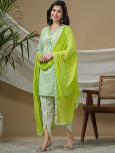 Party Wear, Summer Green, White and Off White color Cotton fabric Salwar Kameez : 1889464 Cotton Sets With Sheer Dupatta For Navratri, Green Chanderi Salwar Kameez With Printed Motifs, Green Palazzo Set With Zari Work, Green Mulmul Palazzo Set With Zari Work, Green Palazzo Set With Dabka Work In Mulmul, Green Unstitched Suit With Resham Embroidery, Green Mulmul Set With Dabka Work, Green Mulmul Sets With Dabka Work, Cotton Sets With Sheer Dupatta For Festivals