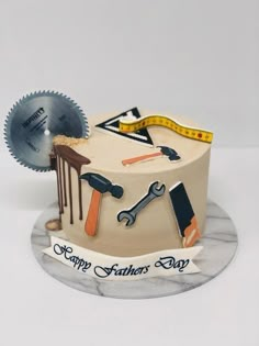 a fathers day cake with tools on it