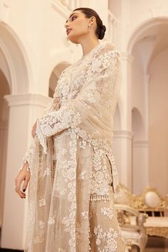 Beige sheer kurta with floral embroidery using sequins, beads and thread work. Comes with a sharara with all over floral bloom embroidery and floral embroidered dupatta. - Aza Fashions Sheer Kurta, Seema Gujral, Athiya Shetty, Kurta Sharara Set, Kurta Sharara, Women Kurta, Straight Kurta, Sharara Set, Thread Work