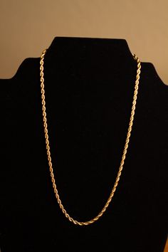 Gold tone twist style chain 17" necklace, simple but classy Gold Twisted Rope Chain Necklace, Elegant Rope Chain Necklace With Adjustable Snake Chain, Formal Gold Rope Chain Link Necklace, Formal Rope Chain Necklace, Elegant Formal Gold Chain Rope Necklace, Elegant Formal Gold Rope Chain Necklace, Classic Link Rope Chain Necklace For Formal Occasions, Elegant Gold Rope Chain Necklace With Lobster Clasp, Elegant Twisted Chain Necklace Gift