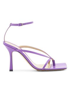 NEW Bottega Veneta Stretch Heels Shoes leather sandal 608835 Sz 37.5 100% authentic Size 37.5 New with box Colour : Clematis Bottega Shoes, Shoes Purple, New Bottega, Purple Leather, Shoes Leather, Heels Shoes, Clematis, Sling Backs, Bottega Veneta