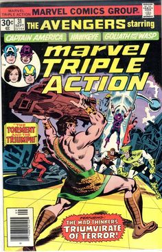 an old comic book cover for the avengers